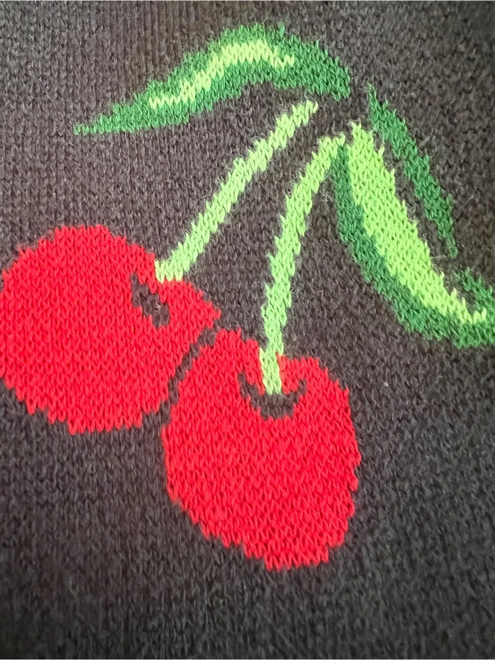 Old Navy Slouchy Long-Sleeve Cherry Print Cardigan Sweater, Navy/Red, Size M (8)